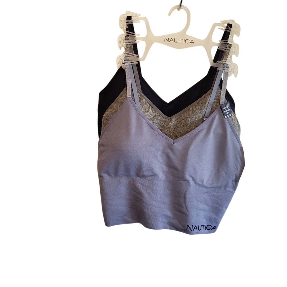 NAUTICA 3pk super soft longline lounge bras XL‎